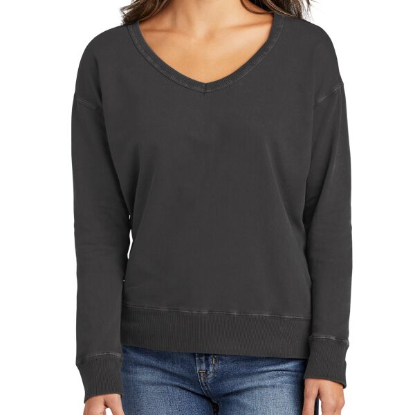 Garment Dyed V Neck Sweatshirt Thumbnail