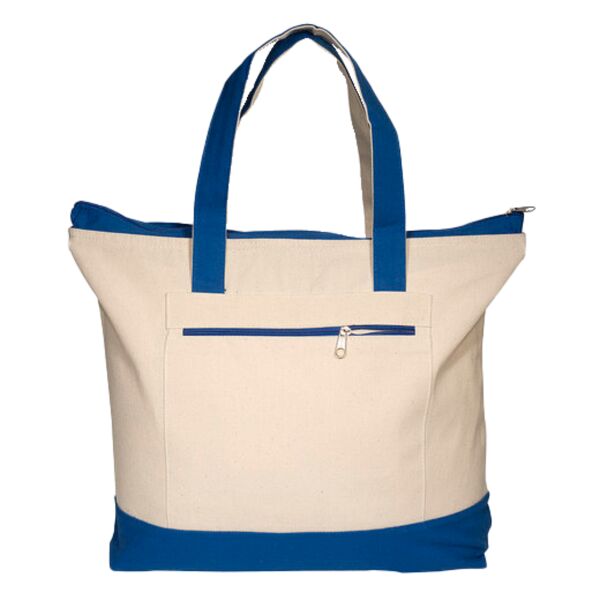 Zippered Cotton Canvas Tote Bag Thumbnail