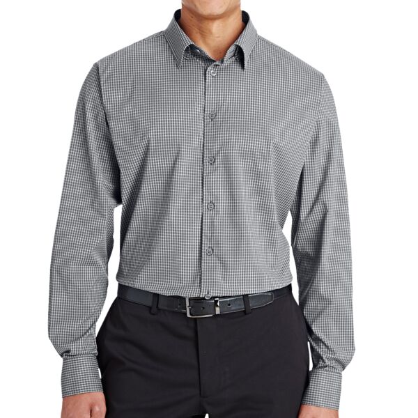 CrownLux Performance® Men's Tonal Mini Check Woven Shirt Thumbnail
