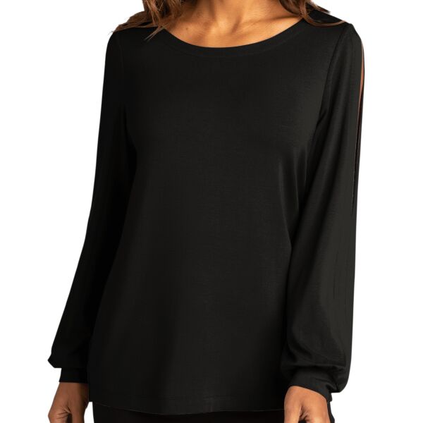 Women's Luxe Knit Jewel Neck Top Thumbnail