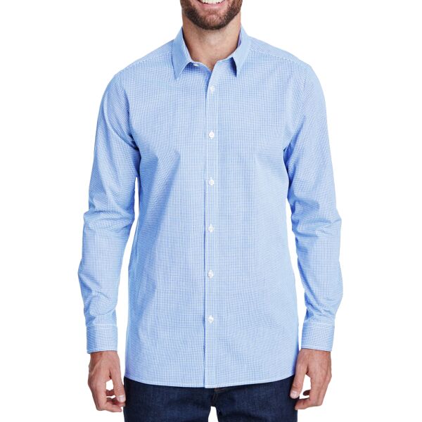 Men's Microcheck Gingham Long-Sleeve Cotton Shirt Thumbnail
